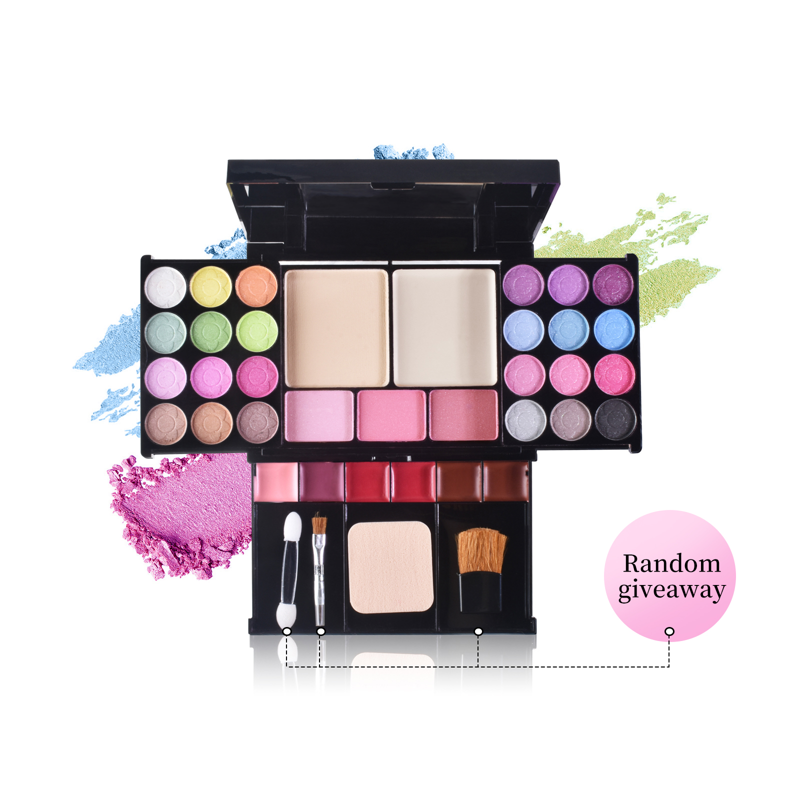 All-in-One Professional Makeup Kit - 24 Eyeshadows, 3 Blushes, 6 ...