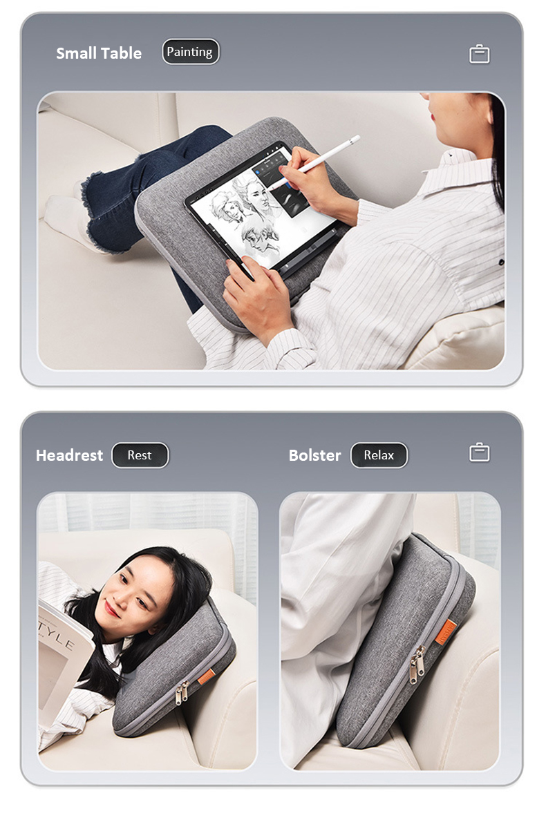 2 in 1 Laptop Briefcase Hard Shell Bag with Stand Portable for 13.3/14/ ...