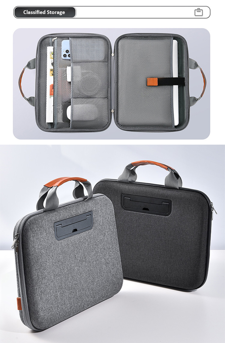 2 in 1 Laptop Briefcase Hard Shell Bag with Stand Portable for 13.3/14/ ...