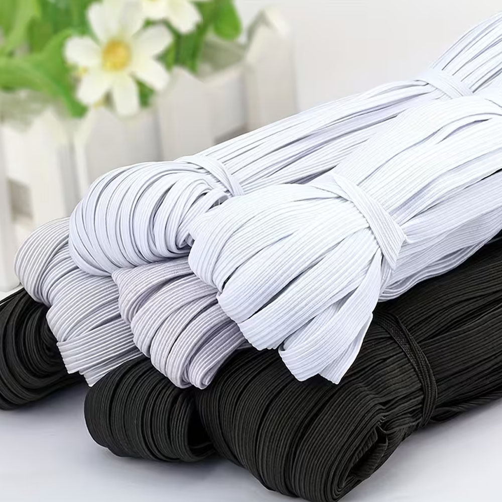 Sewing Elastic Cord Bands Flat Braided Stretch Strap Rope for Waistband ...
