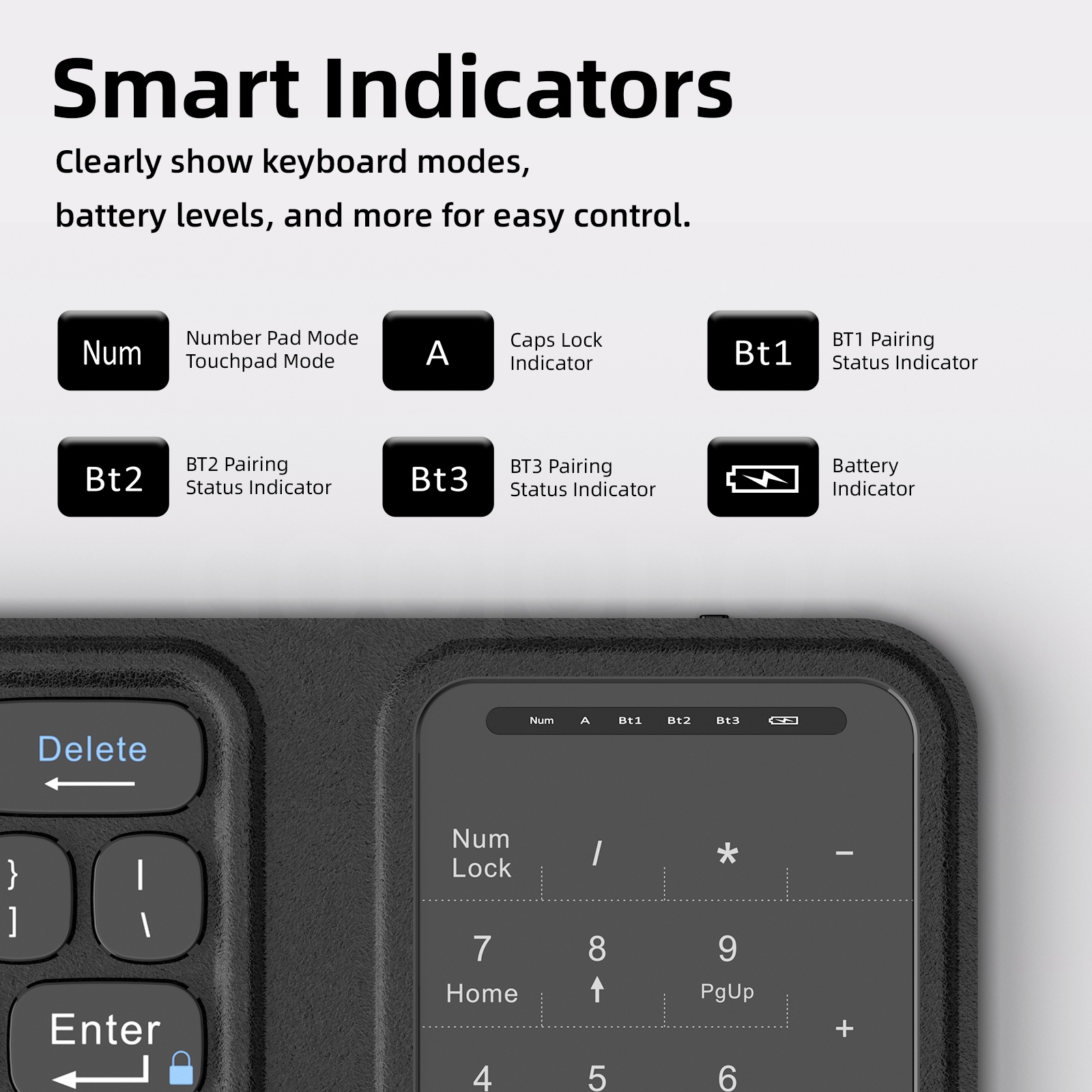 【Clearance】GOOJODOQ Foldable wireless keyboard With precise touch pad ...