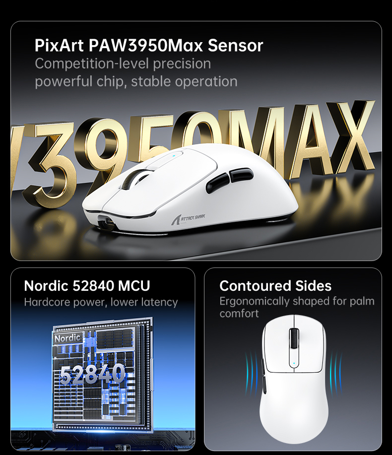 MAMBASNAKE x ATTACK SHARK V8 Wireless Gaming Mouse, 59g Ultra