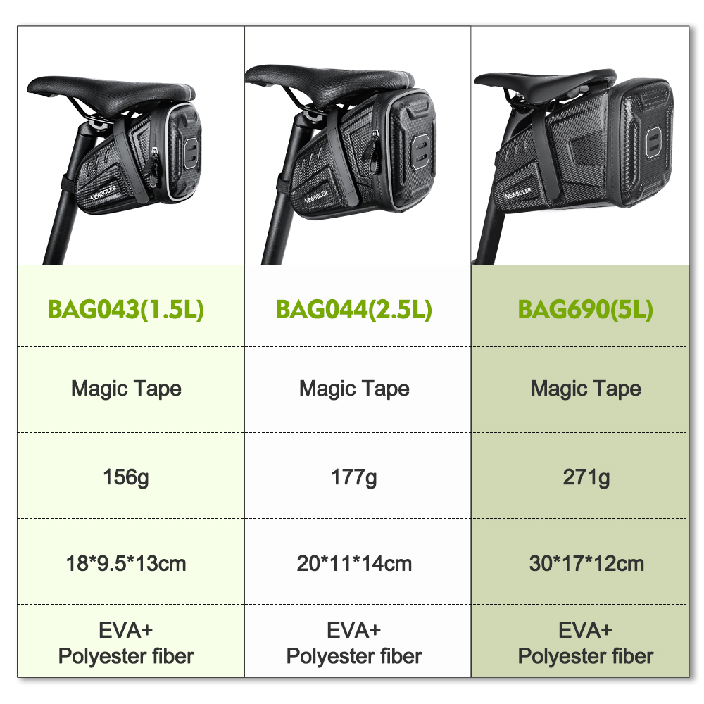 Newboler 5L EVA Hard Shell Bike Seat Saddle Bag Large Capacity ...