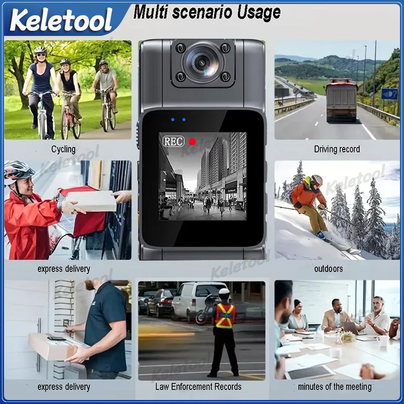 4K HD Body Camera Police Mini Wearable Cam with Infrared Night Vision ...