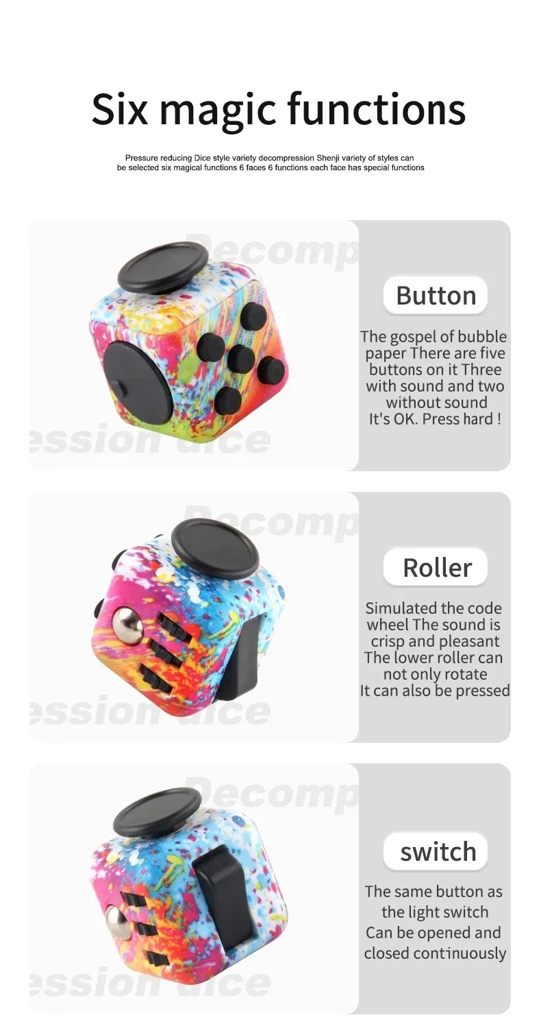 Antistress Fidget Compression Sensory New Novelty Magic Dice Toys for ...
