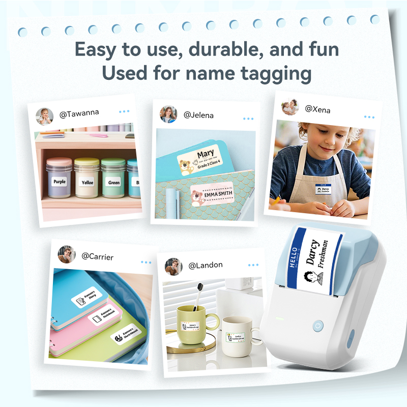 Niimbot B1 Name Sticker Printer Portable Label Printer Labek Maker ...