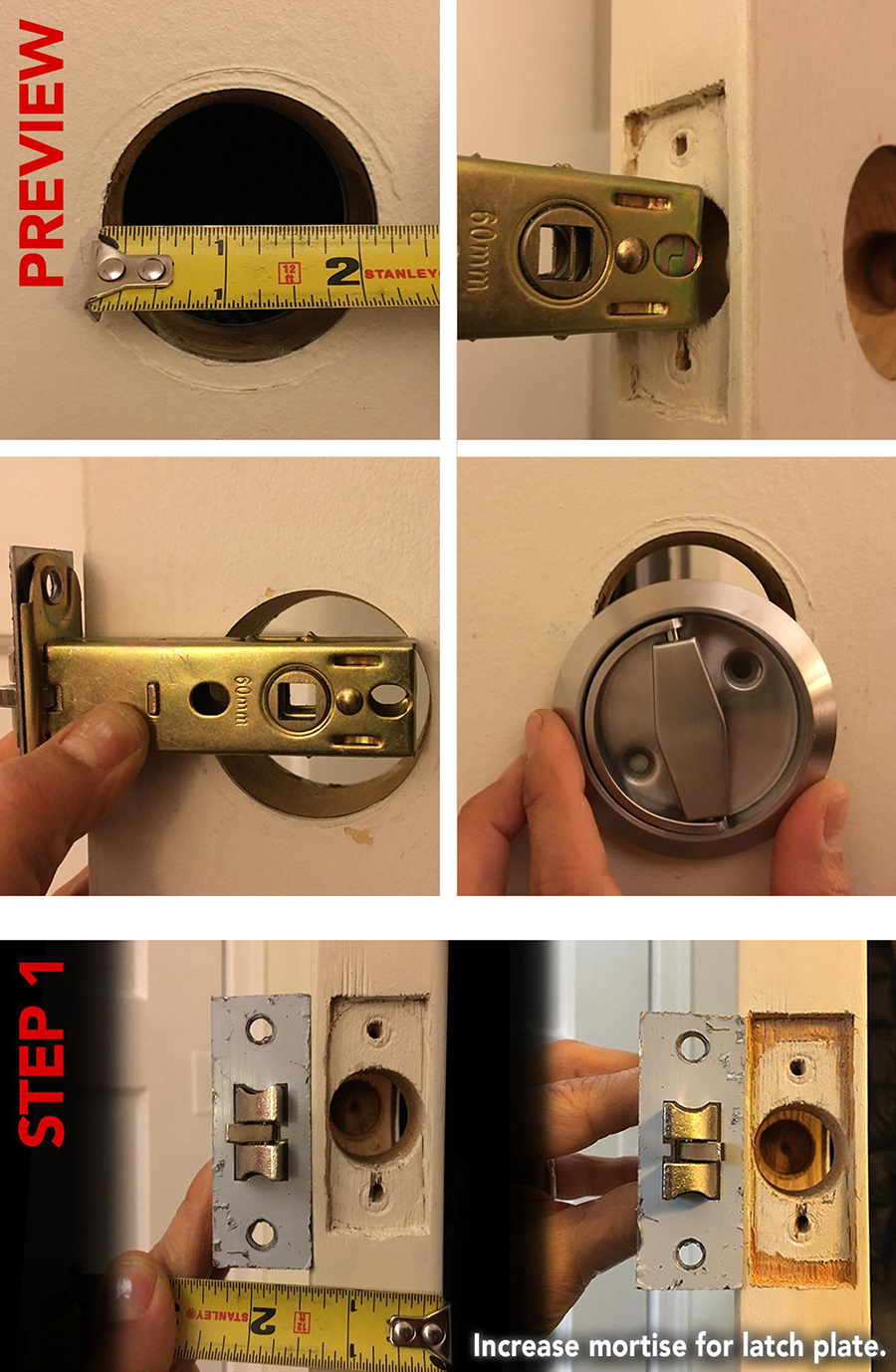 NAIERDI Stainless Steel Keyless Pocket Door Lock Corridor Sliding Door ...