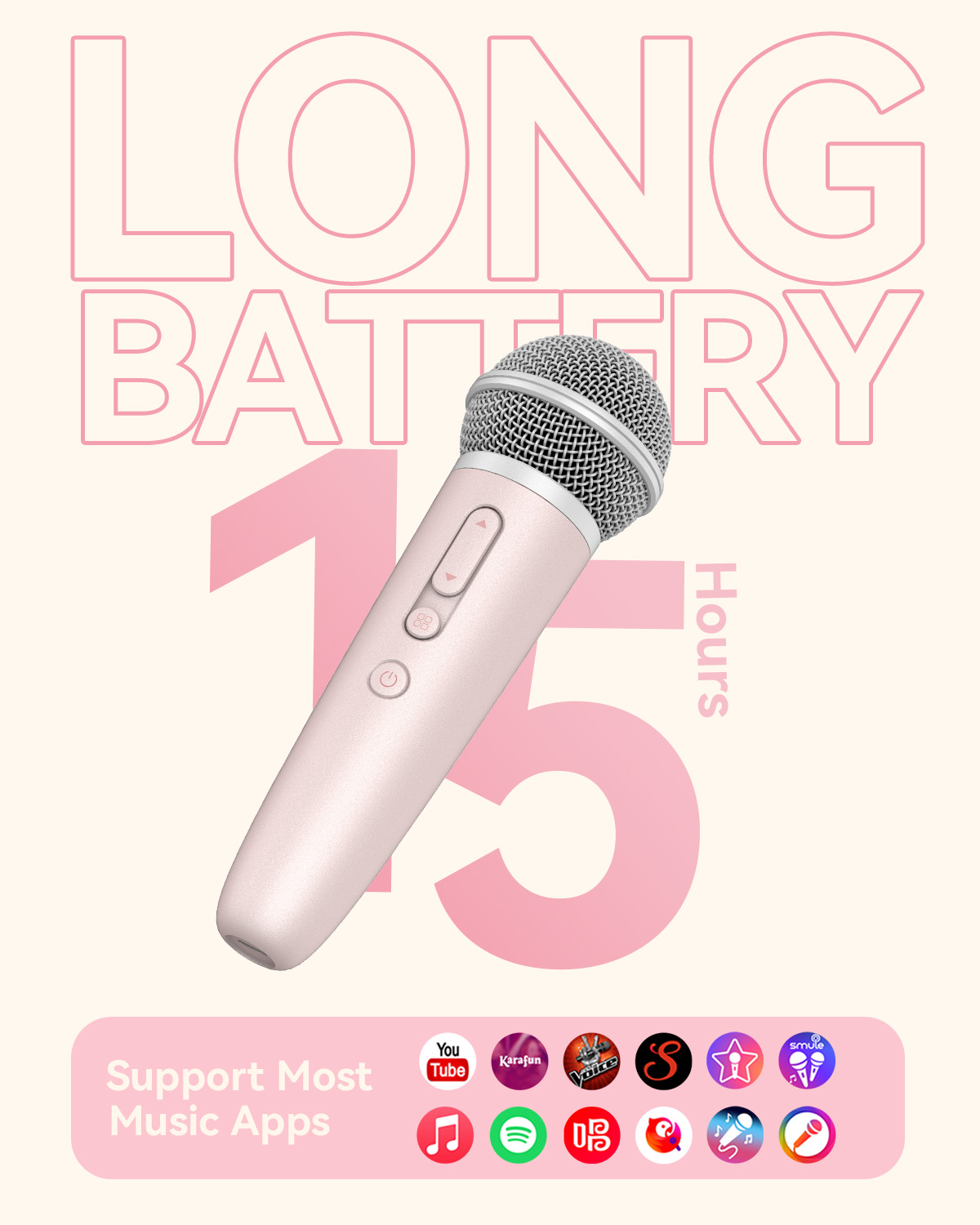 Sing & Record microphone with Earphone Feedback, karaoke Mic Works with ...