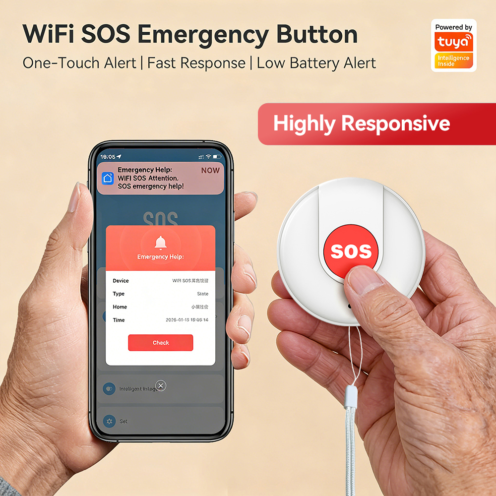 SMATRUL Tuya WIFI Smart SOS Call Button Wireless Caregiver Pager,Smart ...