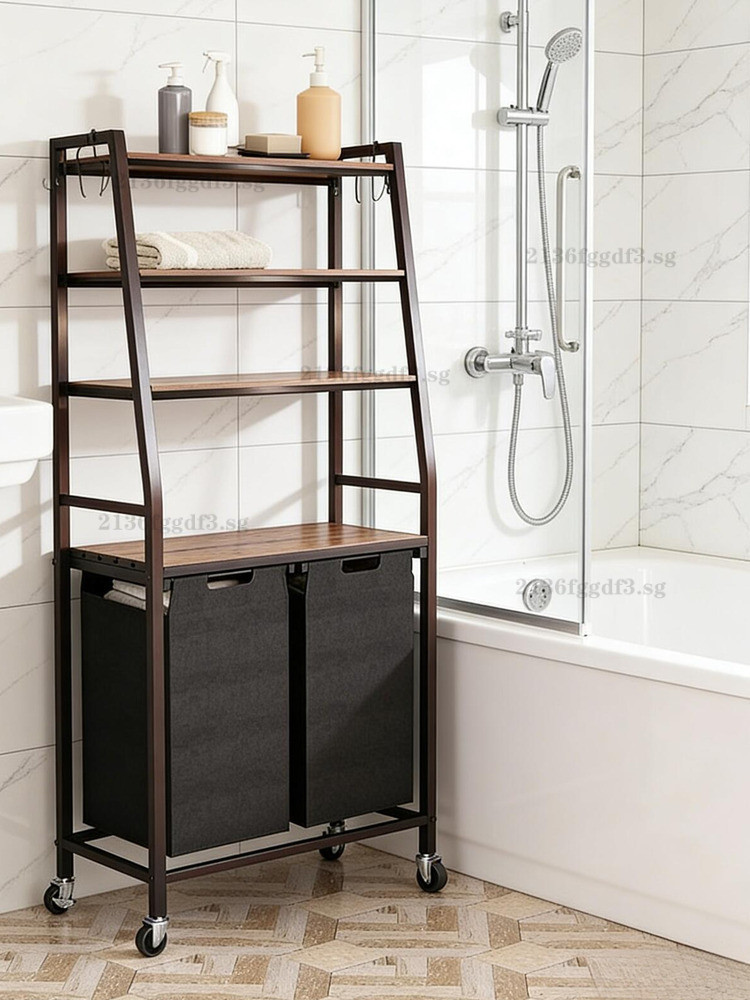 SG STOCK 】 Mobile Laundry Basket Dirty Clothes Classification Basket ...