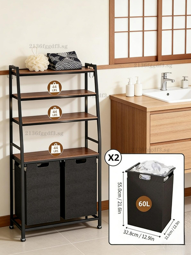 SG STOCK 】 Mobile Laundry Basket Dirty Clothes Classification Basket ...