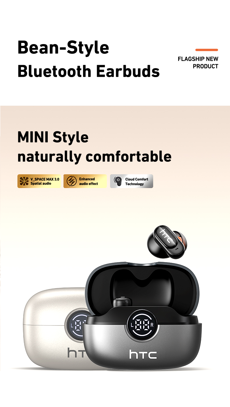 HTC NE79 Bluetooth 6.0 Earbuds with Mic – Real-Time Translation, HiFi ...