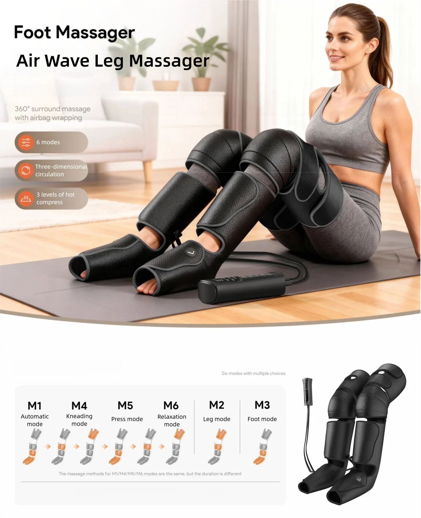 Jinkairui Air Wave Leg Massager Full Airbag Wrap Thigh Massager ...