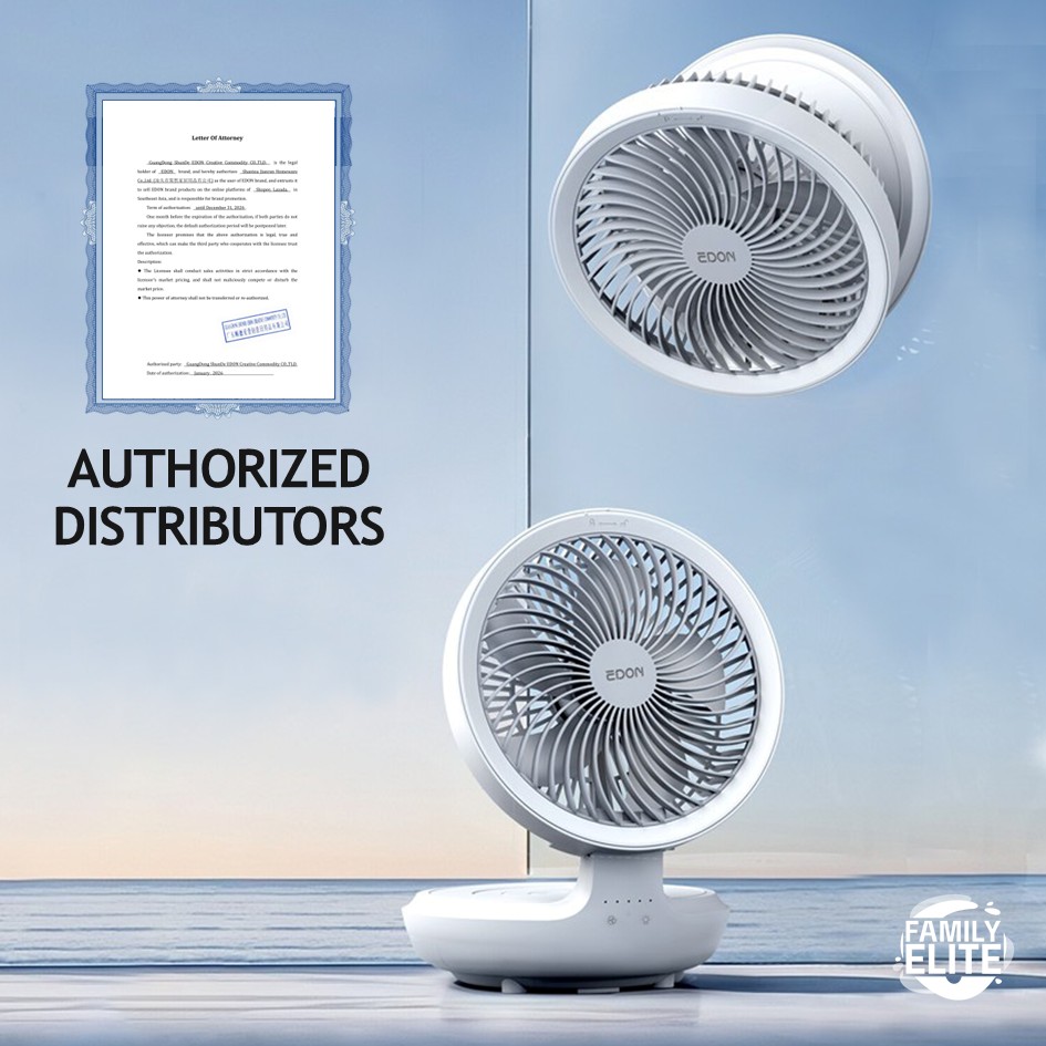 【SG STOCK】Edon Air Circulation Fan(7 inch) Auto Rotation Table Fan Wall ...
