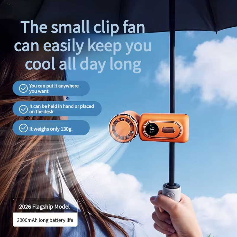 Portable Handheld Fan with Clip Umbrella Holder Function - Compact ...