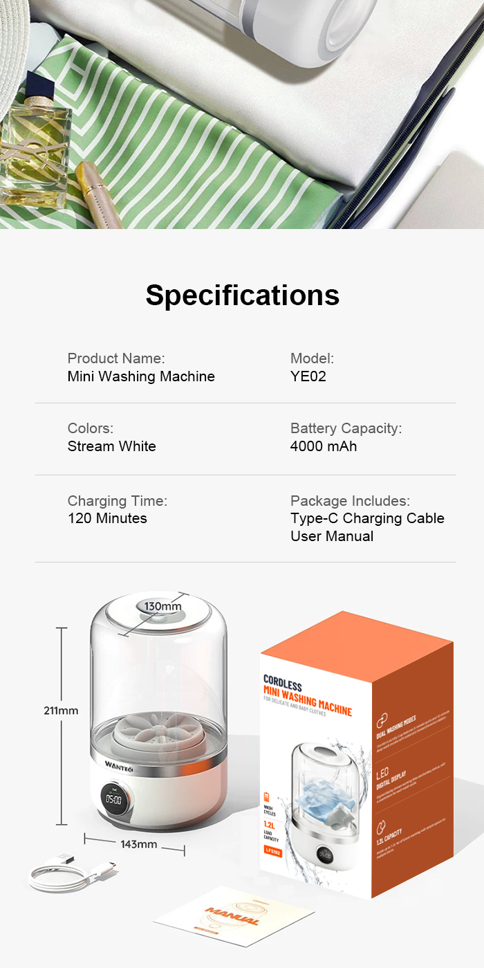 【SG Stock】 WANTECH™ Mini Washing Machine Portable Small Laundry Machine ...