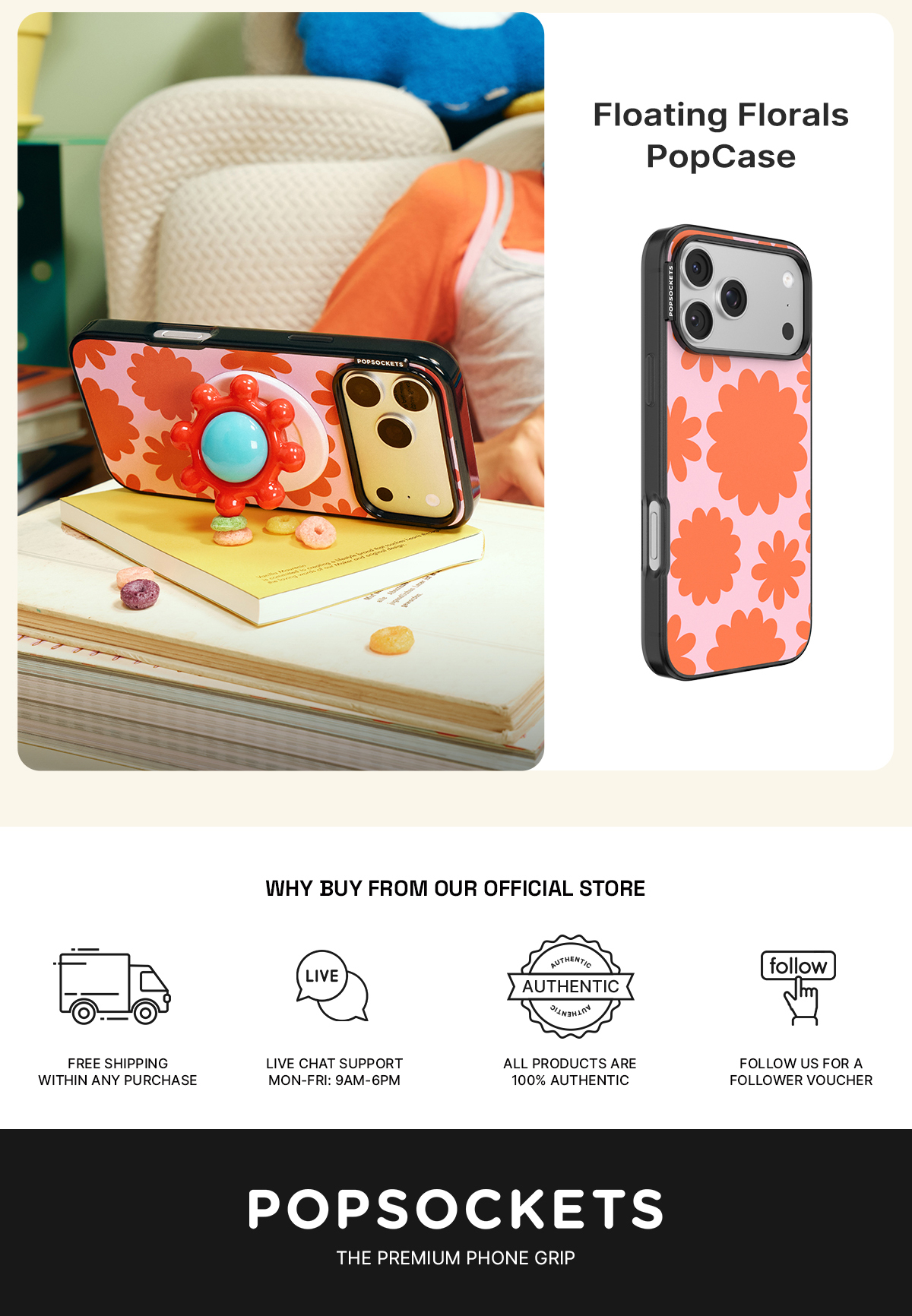 PopSockets Sugar Rush - Electric Court PopCase | Shopee Singapore