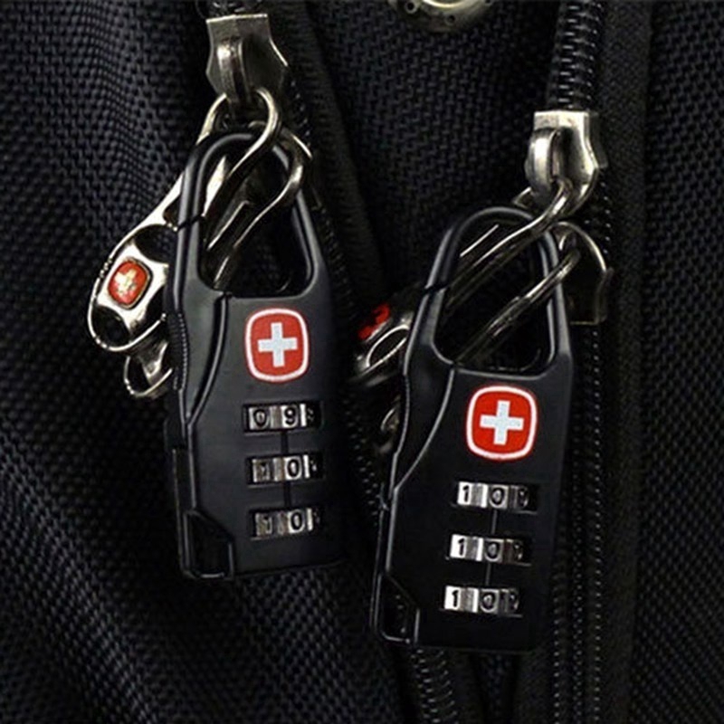 Swiss Cross Screen Printed Lock Pull Rod Luggage Travel Box Anti-theft ...