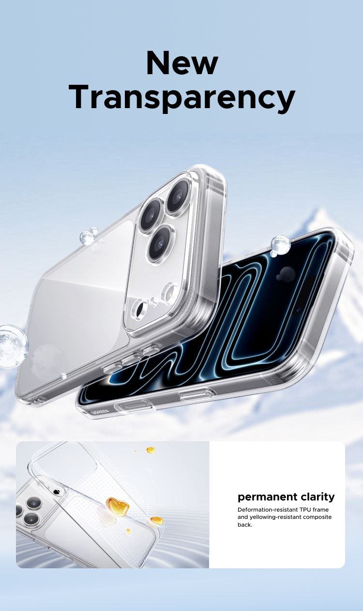 UGREEN iPhone 18/17 Case Crystal Clear Full Coverage Compatible with ...