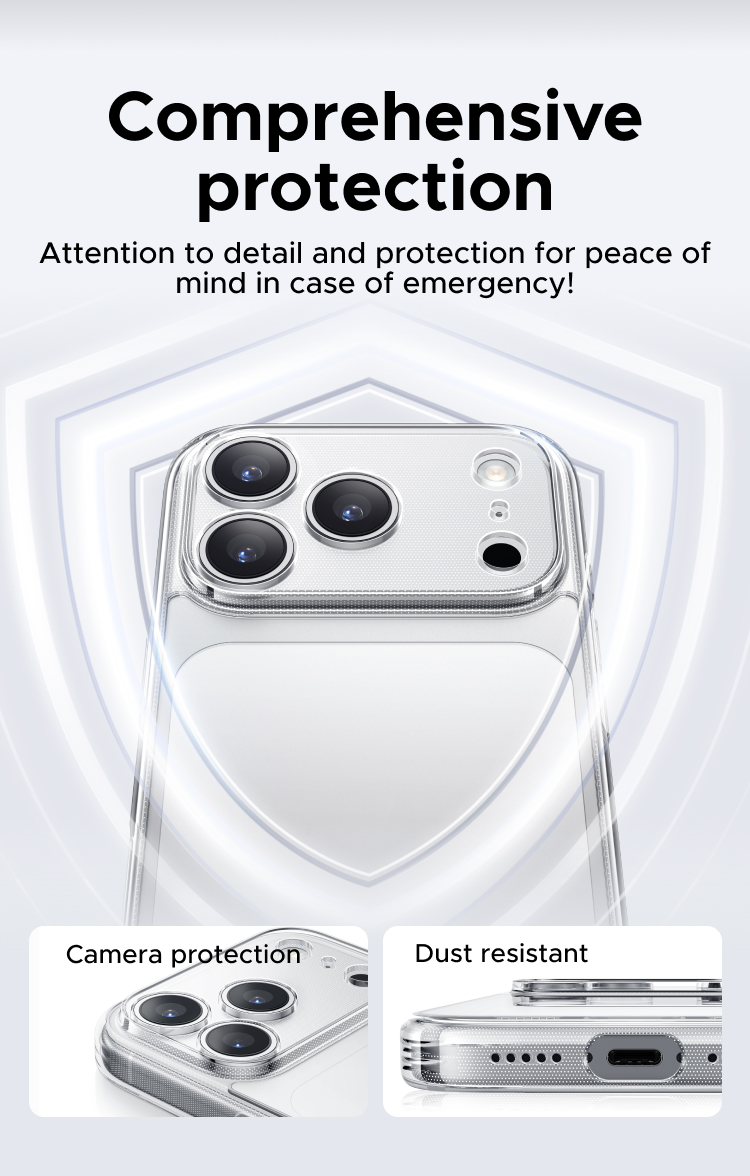 UGREEN iPhone 18/17 Case Crystal Clear Full Coverage Compatible with ...
