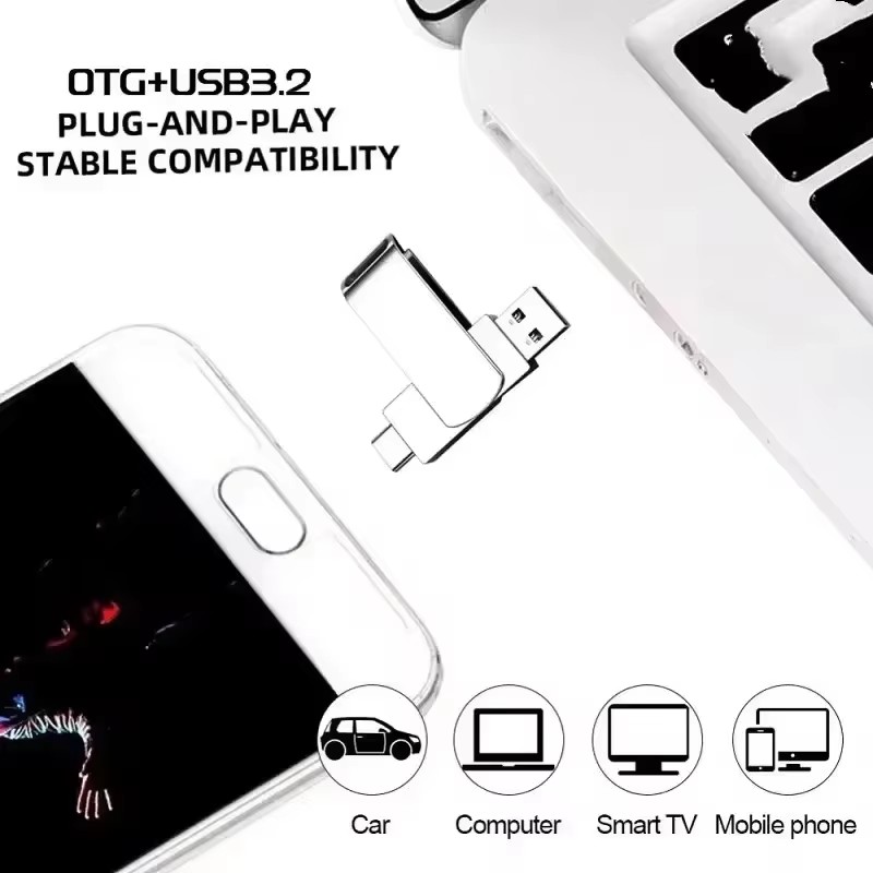 16TB USB 3.2 Flash Drive 520MB/s High Speed 2in1 TypeC OTG Pen Drive ...