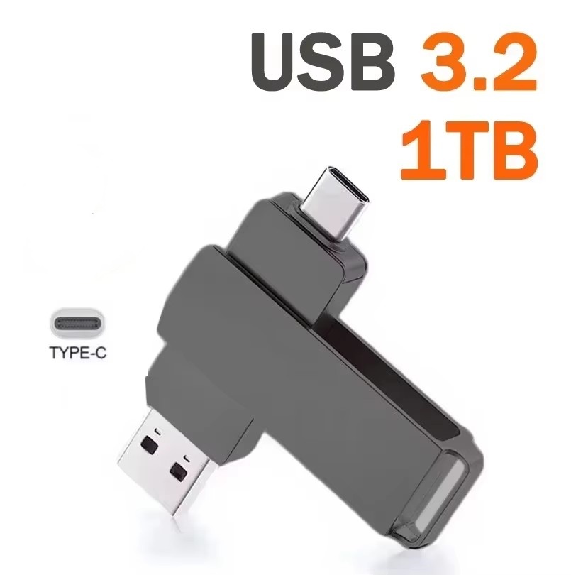 16TB USB 3.2 Flash Drive 520MB/s High Speed 2in1 TypeC OTG Pen Drive ...