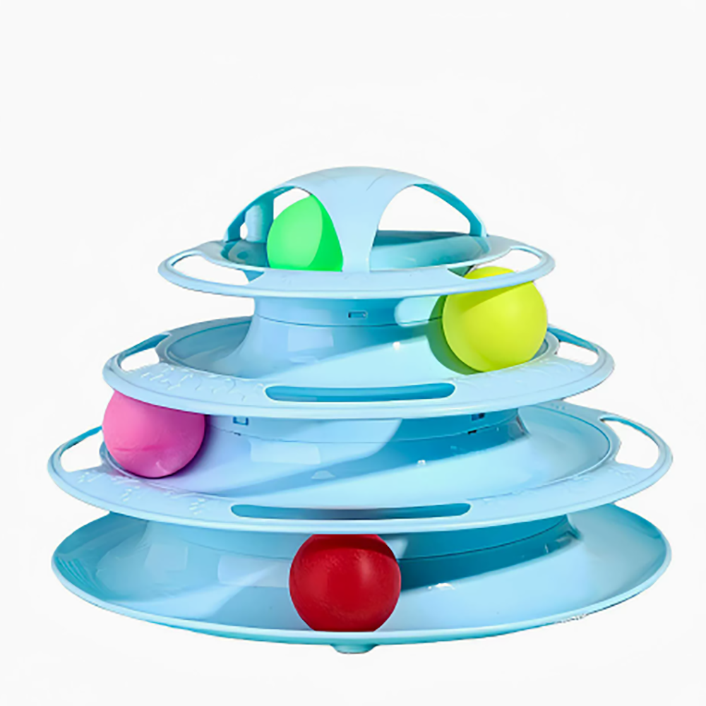 Interactive Four Layer Cat Turntable Track Ball For Indoor Kitten Play ...