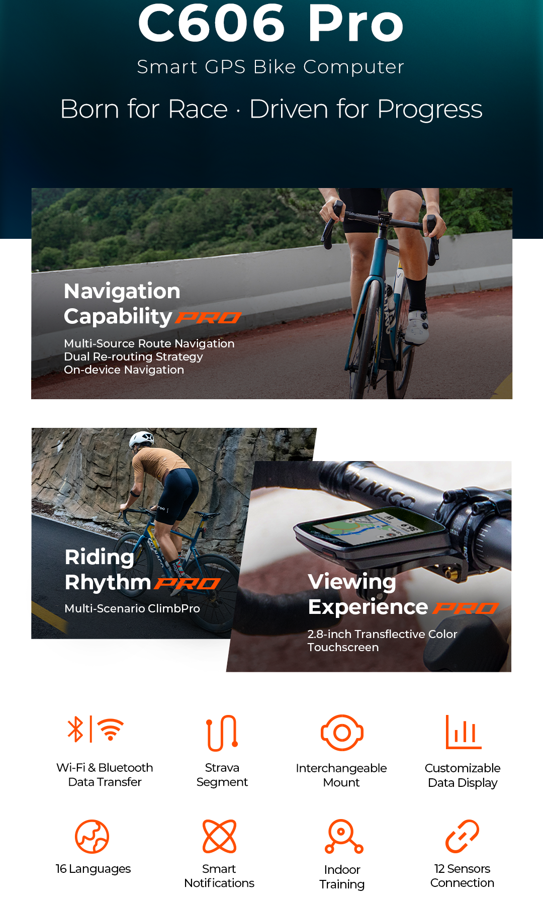 Magene C606Pro Smart Bike Computer Navigation Capability Pro Offline ...