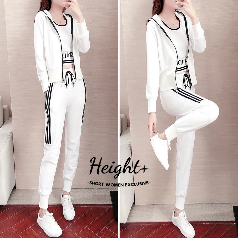 [Height+] 2023 New Style Autumn Casual Sports Suit Women Fashion Loose Three-Piece Women's Clothing