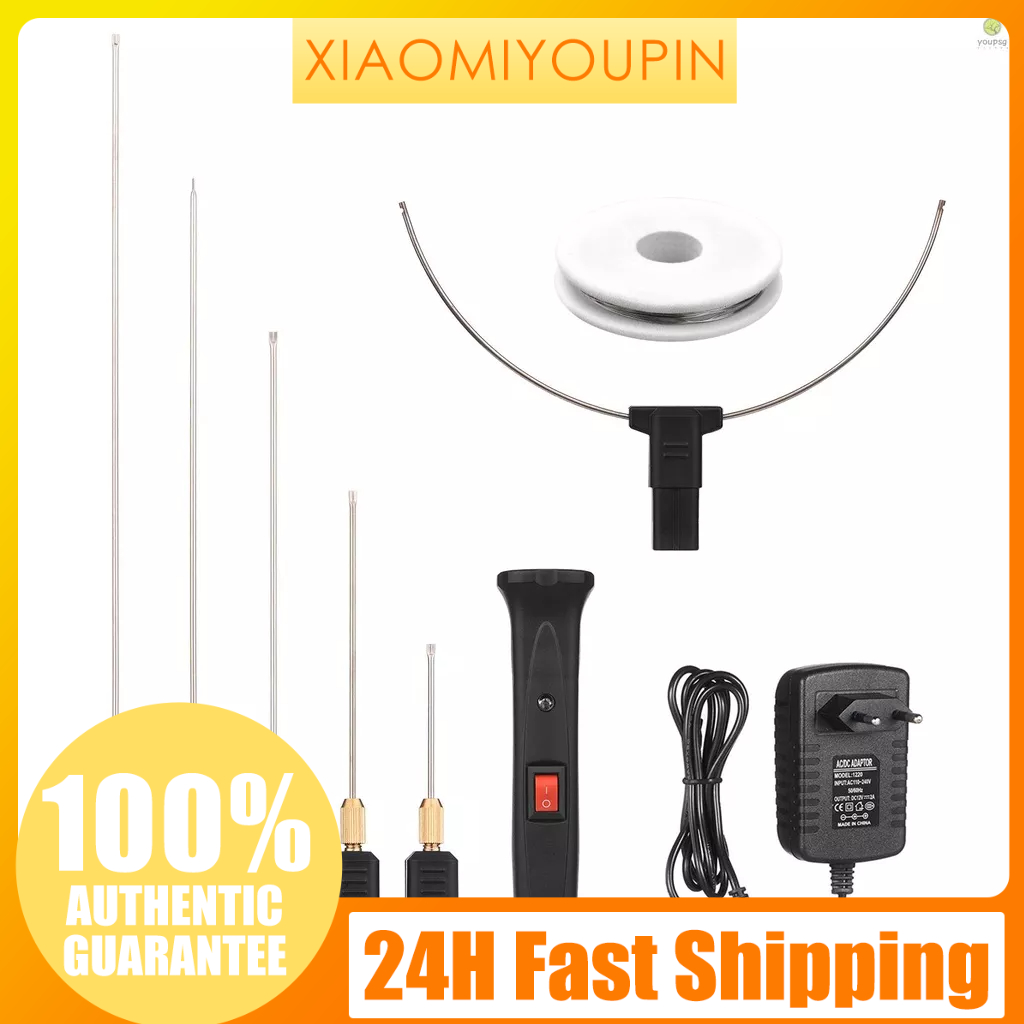 24W Handheld Electric Foam Cutter Kit with 5 Straight Tips & 1 Arch Tip