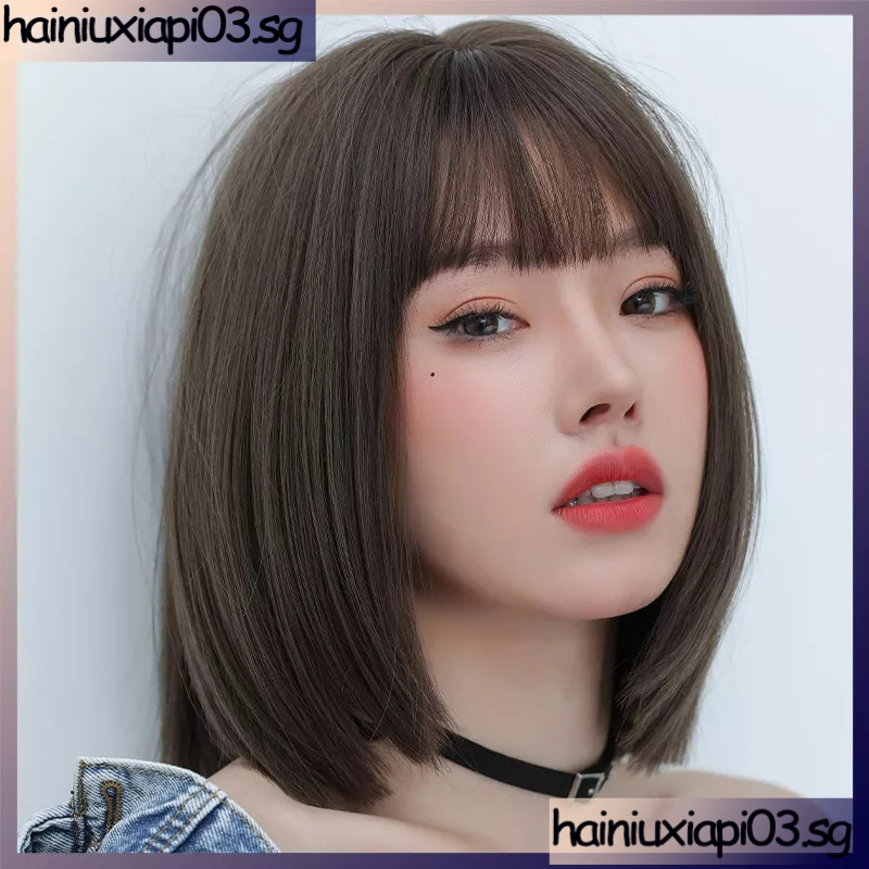 Wig Female Short Hair bobo Head Hair Korean Fashion Round Face With