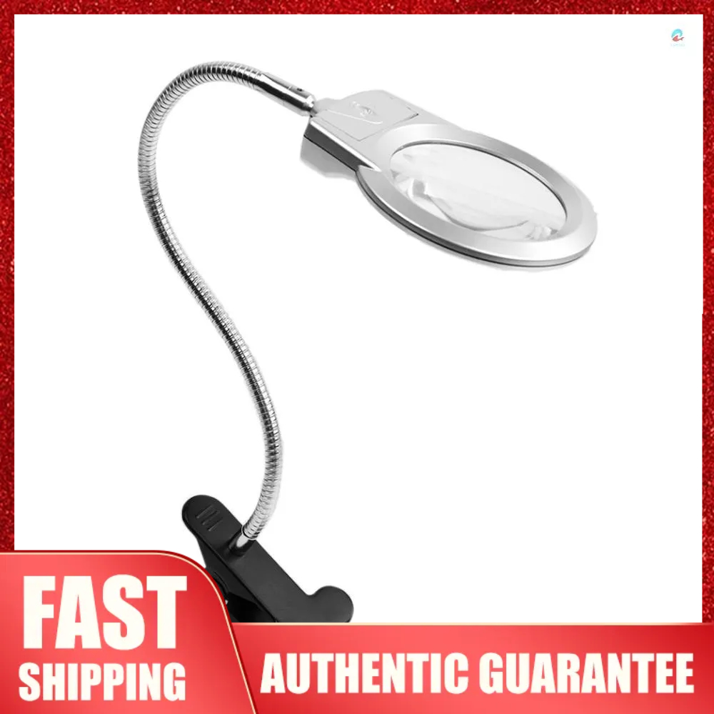 (ahowsg)Pro Flexible Hands Free Magnifying Glass Desk Lamp Bright LED