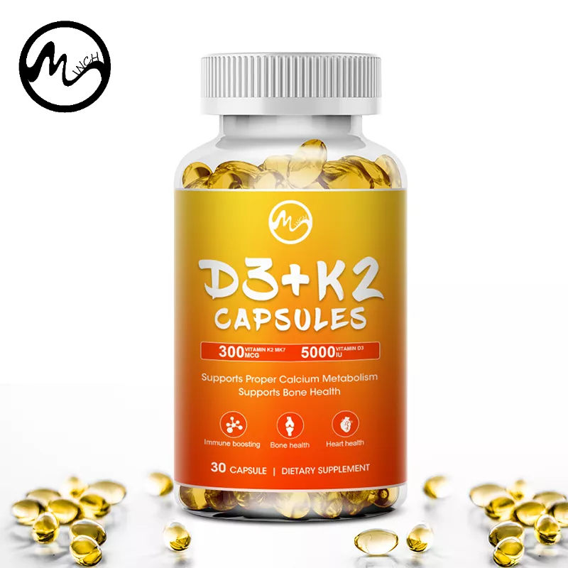 Minch Vitamin D3 K2 Supplement Bone and Heart Health NonGMO Formula
