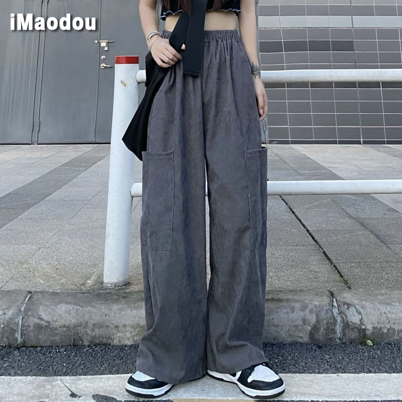 iMaodou Casual Pants Women Summer New Style Korean Loose Straight Pants ...