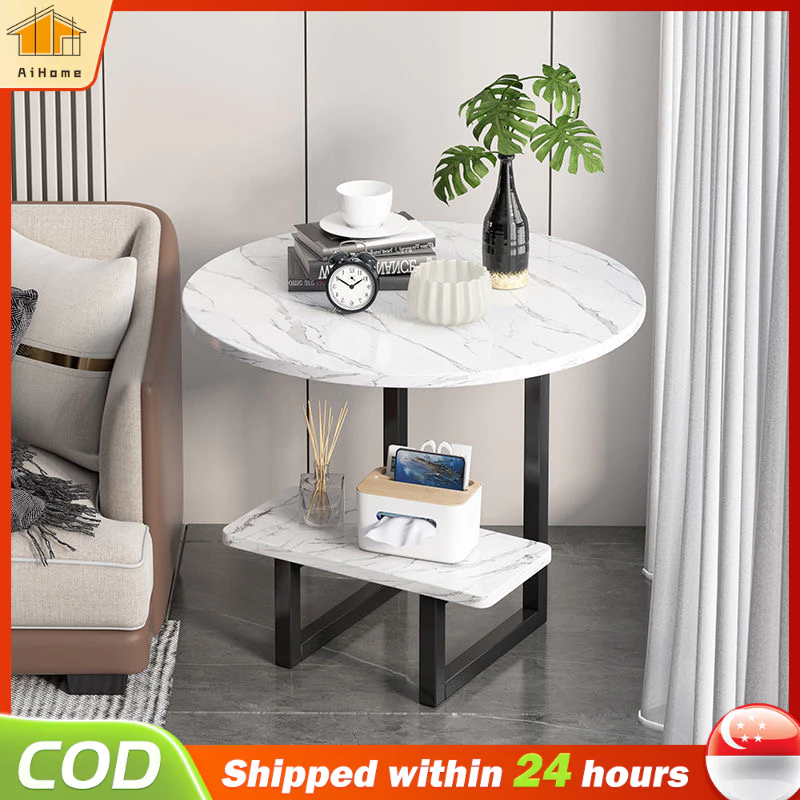 Meja Kopi Coffee Table Double storage Small Coffee Table Corner Sofa Side Table Small Round
