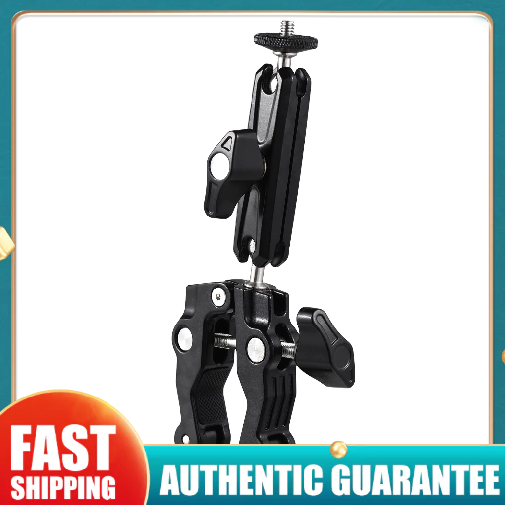 Multifunctional Super Clamp Ball Mount Clamp Dual 360° Rotatable