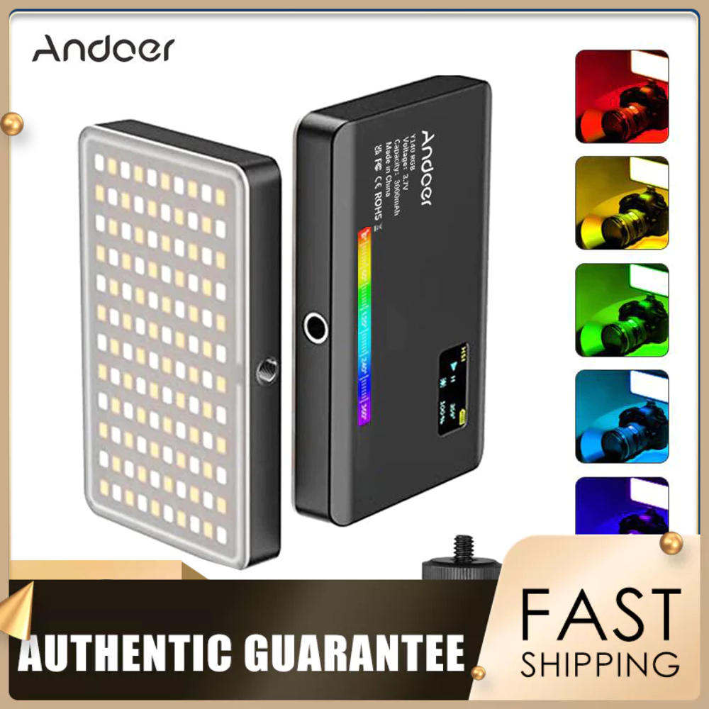 Andoer Y140 RGB LED Video Light Rechargeable Photography Fill