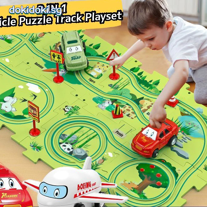 Track Car Toys Vehicle Puzzle Track Toy Set Fun Racing Toys Montessori