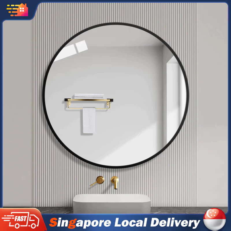 Toilet Mirror Bathroom Mirror Round Mirror Bedroom Mirror Nordic Mirror with shelf wall mirror ...