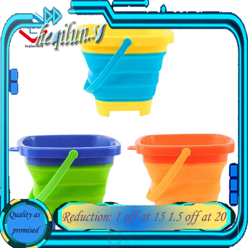 3PCS Foldable Bucket Foldable Pail Bucket Sand Buckets Silicone Collapsible Bucket for Kids Beach Play Camping 2L Shopee Singapore