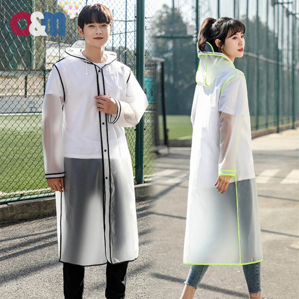Transparent Waterproof Rain Coat Women Man Rainwear Long Full Body Rainproof Travel Raincoat Shopee Singapore