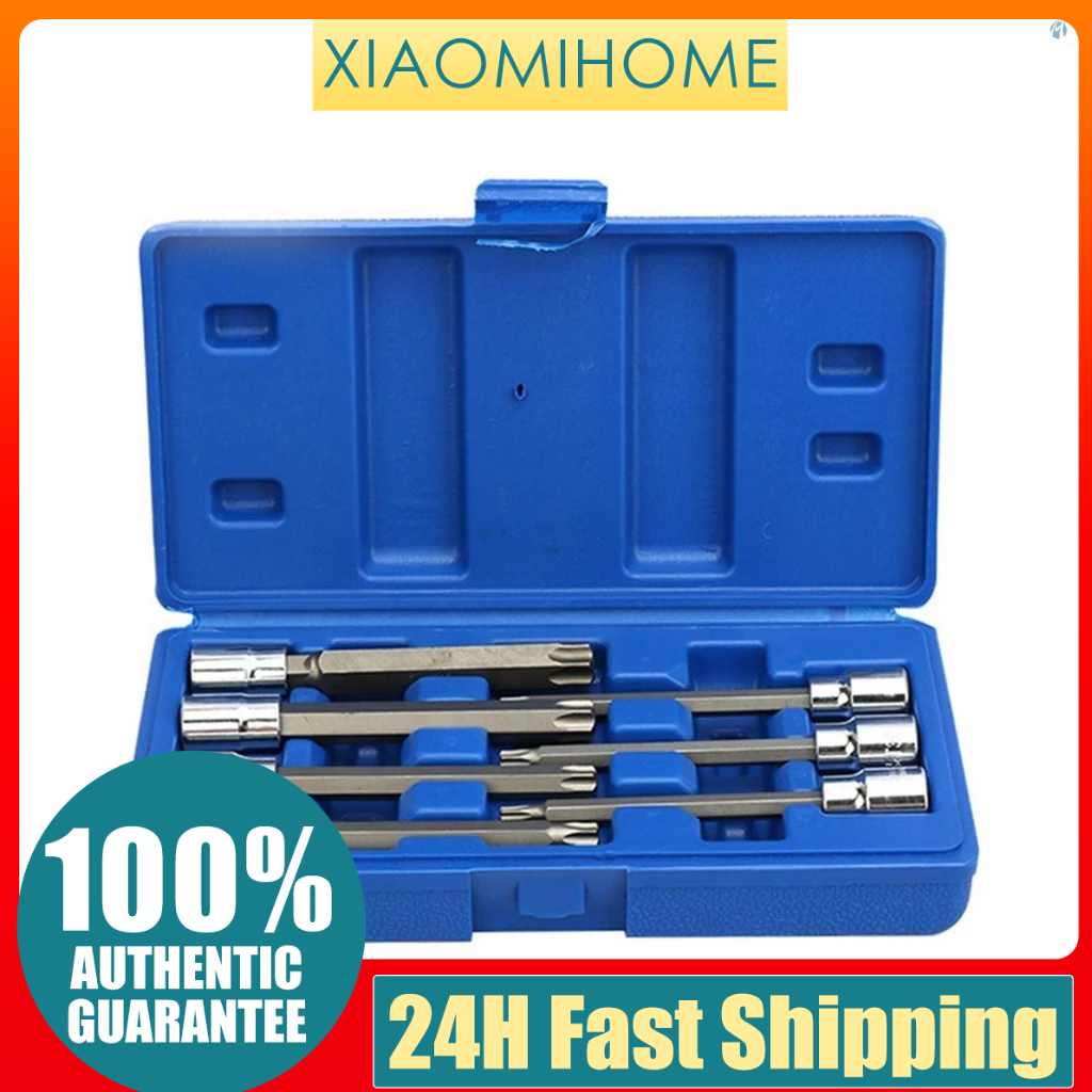Extra Long Torx Star Bit Socket Set Premium Cr-V Steel 7-Piece Star ...