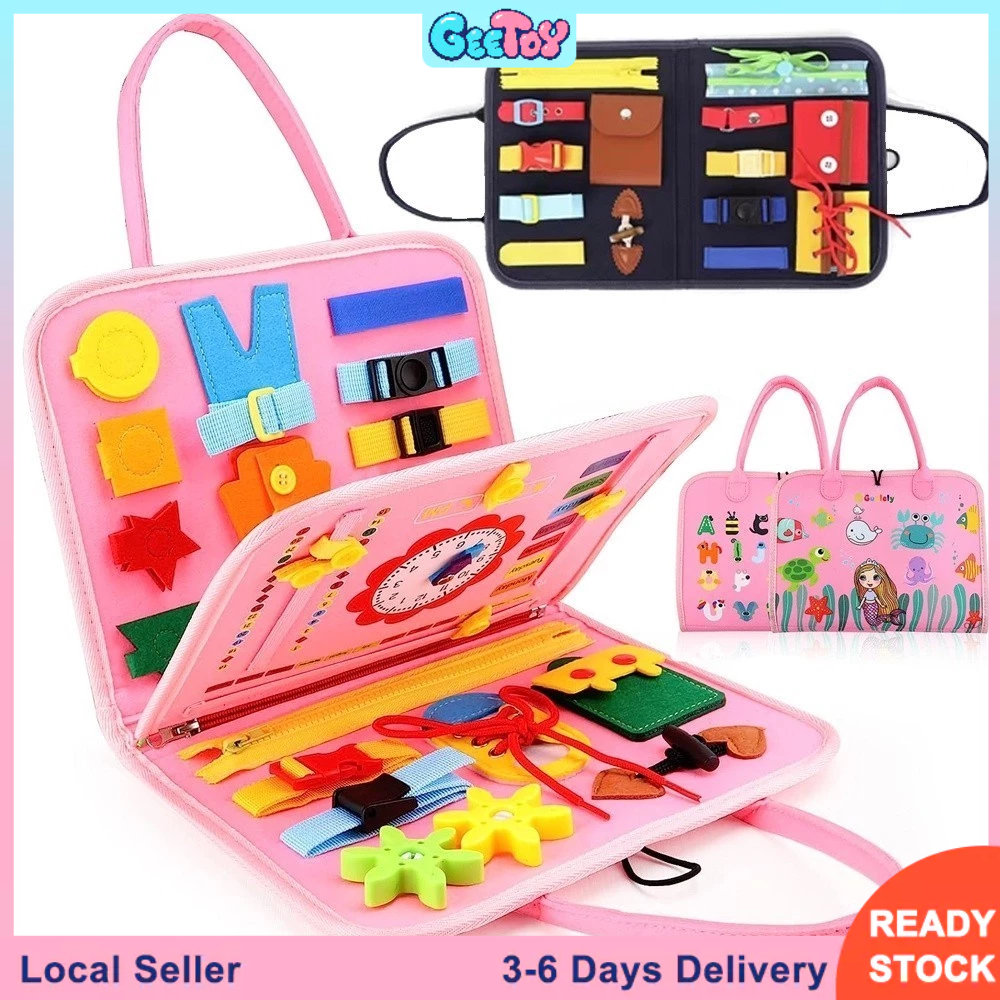 GeeToy Busy Board Sensory Toys Learning Fine Motor Skills Baby Busy ...