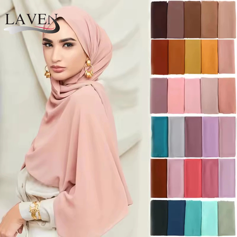LAVEN Diamond Chiffon Premium Thick Chiffon Scarf Bubble Heavy Chiffon ...