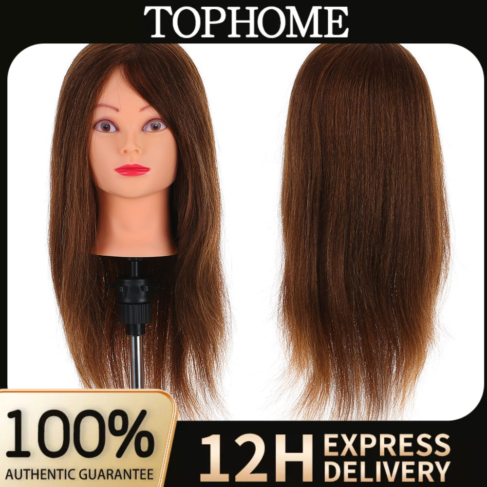 24 100 Real Human Hair Mannequin Head Hairdressing Training Head Cosmetology Shopee Singapore