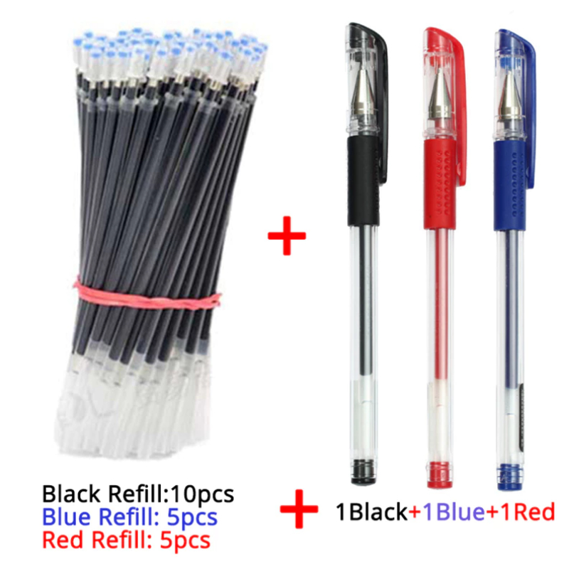Ready stock! Gel pen & refills set Smooth writing Fast dry 0.5 mm ...