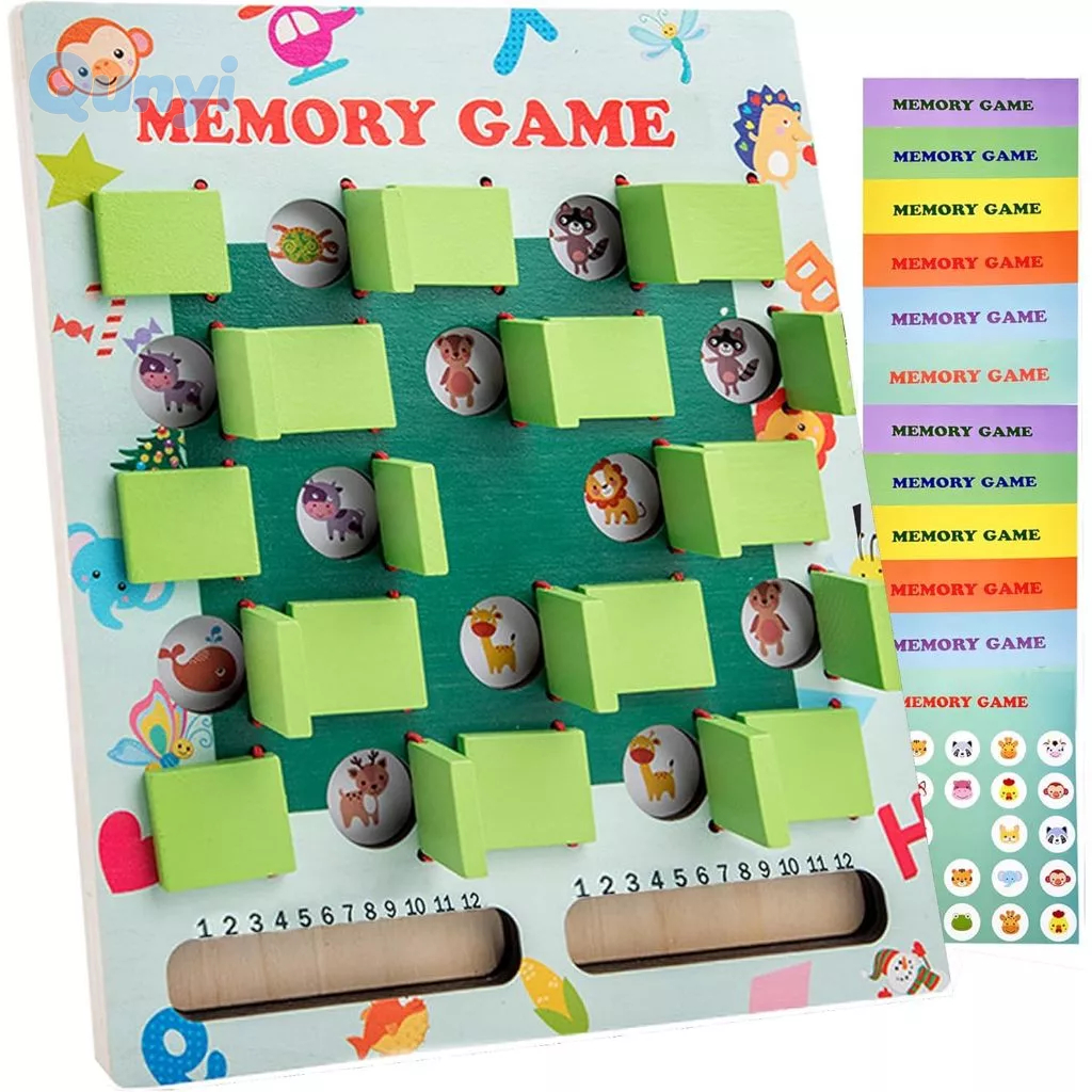 Matching Memory Game for Kids Age 3 4 5 6 7 8 Year Old, Wooden Board ...