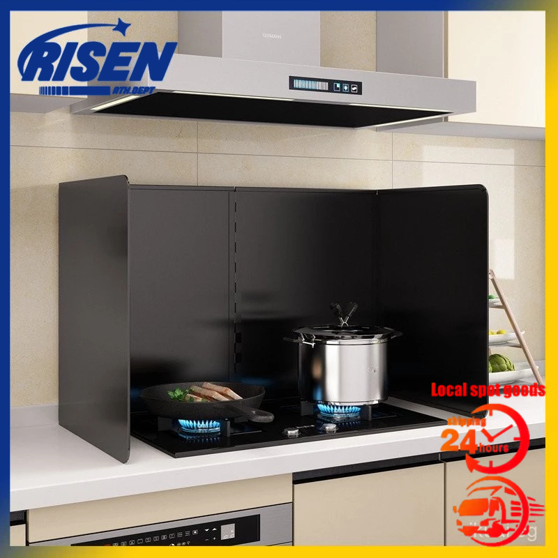 (SG STOCK)Kitchen Oil Splash Guard Black Paint High Temperature ...