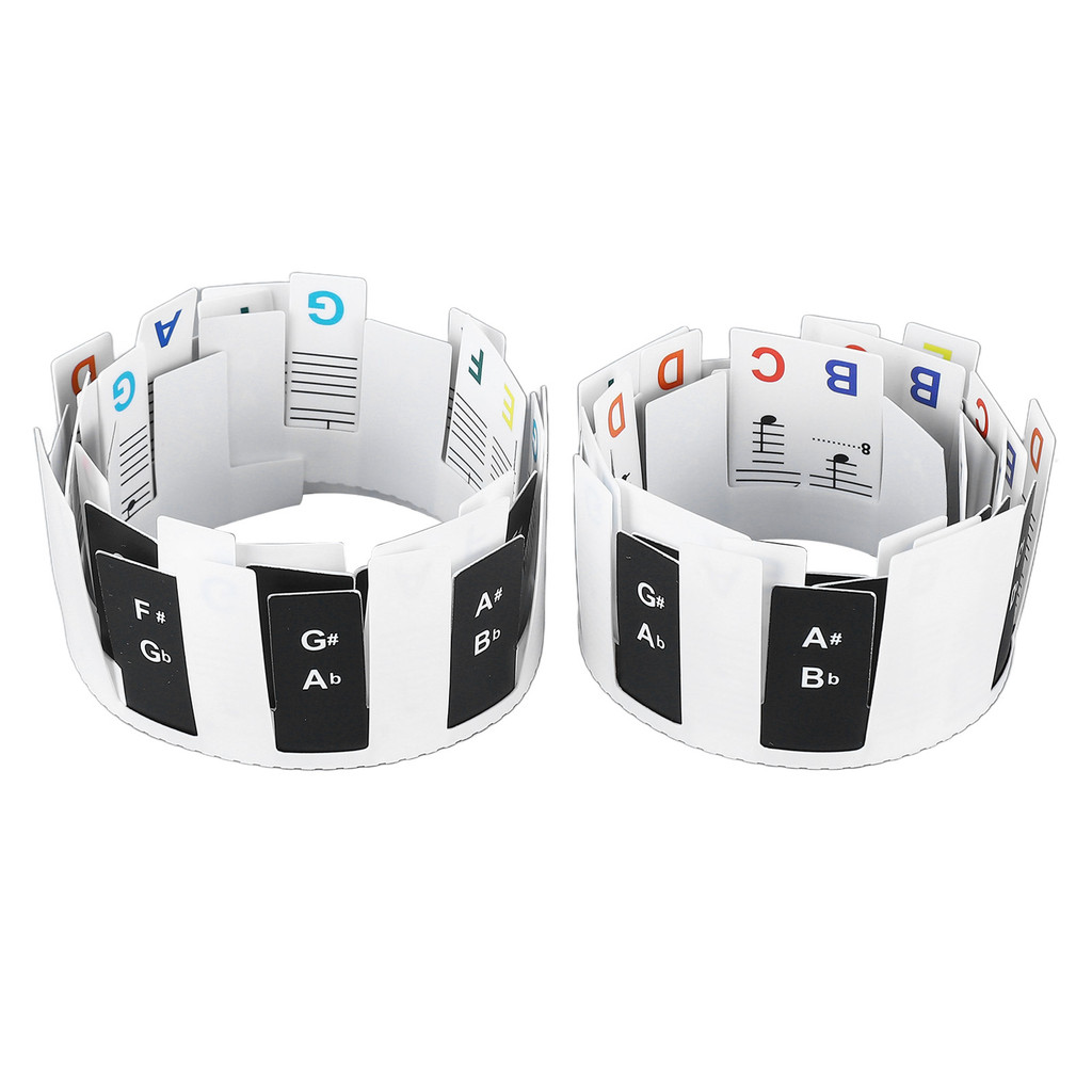 [2TPO] Removable 88 Key Piano Keyboard Note Labels Colorful Notes Guide ...