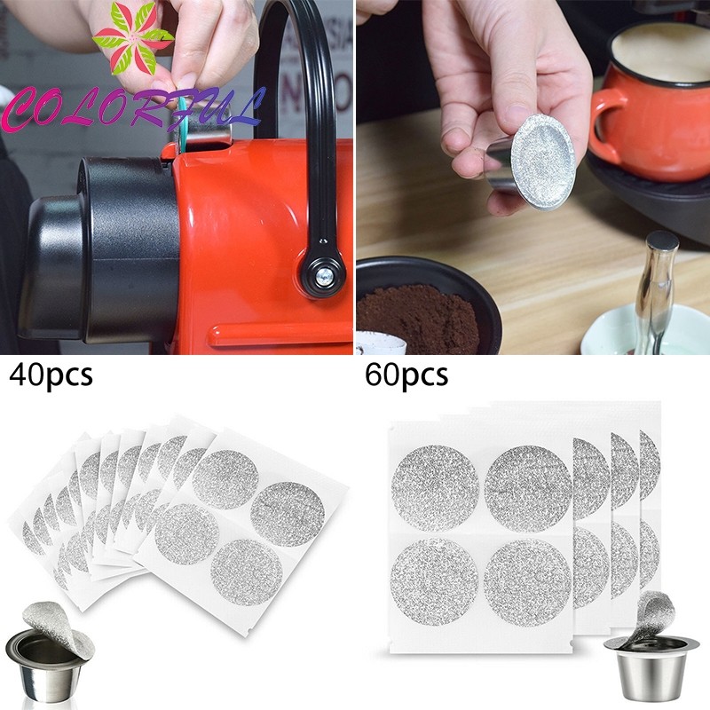 [COLORFUL-Hot] 40/60Pcs Aluminum Foil Coffee Capsule Seal Lids Pods ...